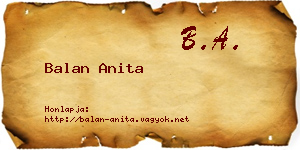 Balan Anita névjegykártya